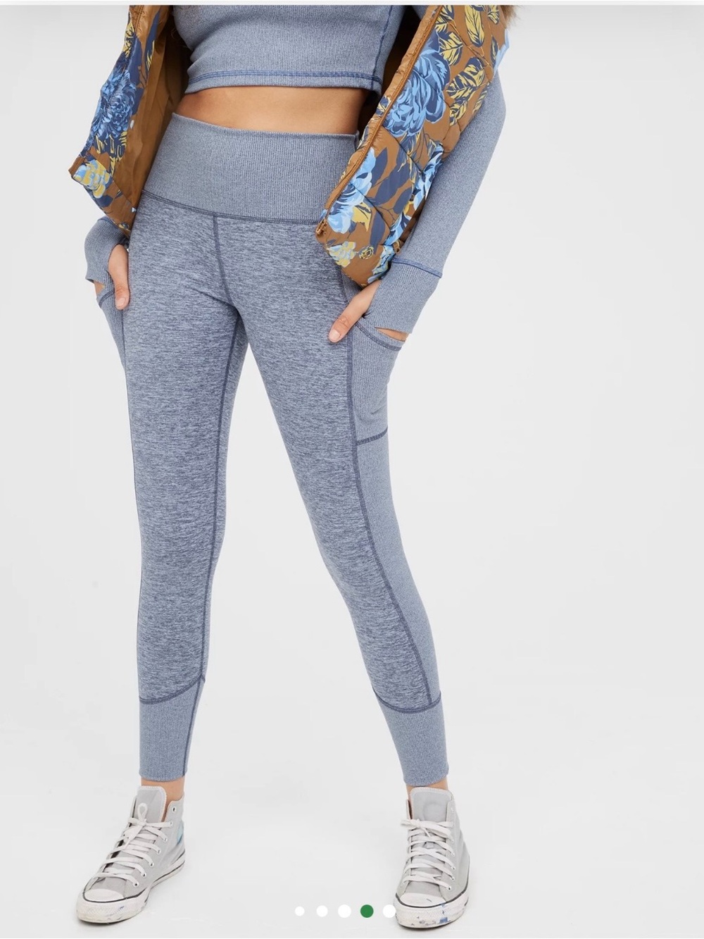 AERIEOFFLINE Heathered Light Blue “the hugger legging” High-Rise